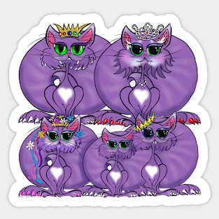 Cat Lovers ❤️ Pretty-Pretty Purple Kitty Fam Sticker